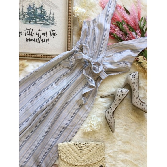 NWT Harper Sand & Stone Woven Wide Leg Jumpsuit - Picture 10 of 15